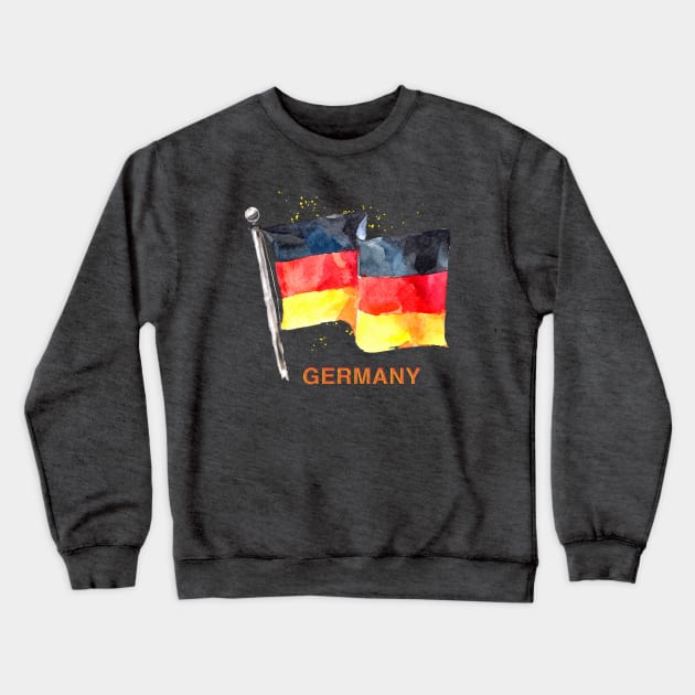 WATERCOLOR FLAG OF GERMANY Crewneck Sweatshirt by xposedbydesign